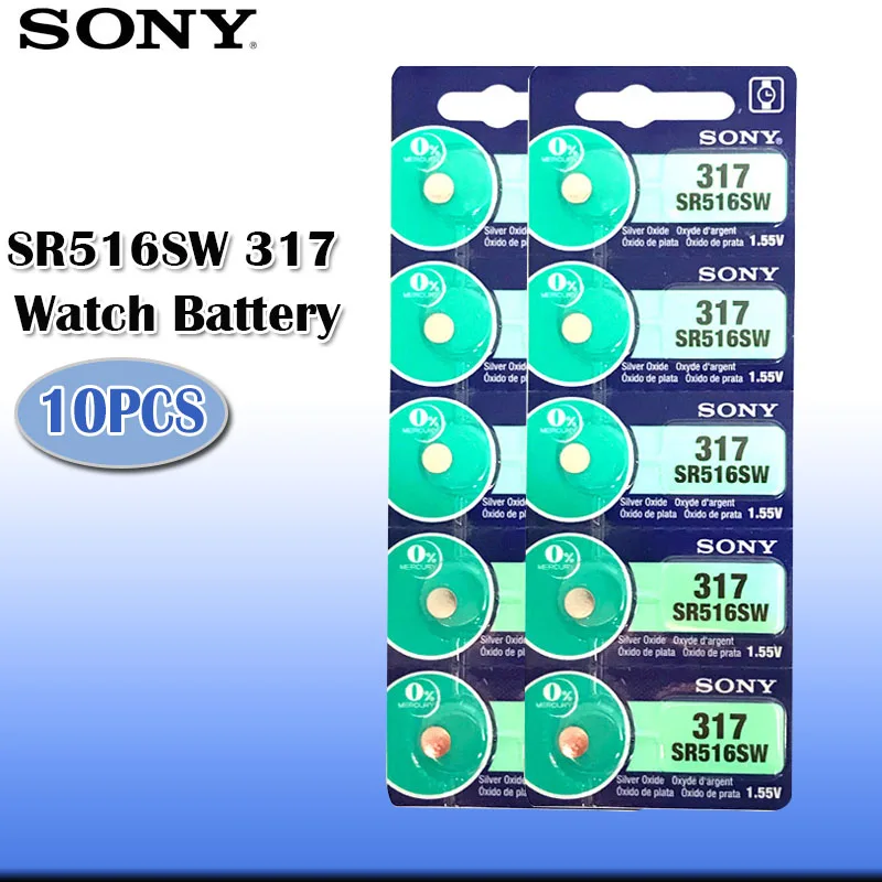 10 шт./лот Sony 100% оригинал 317 SR516SW SR516 1 55 в Оксидные часы с аккумулятором сделано