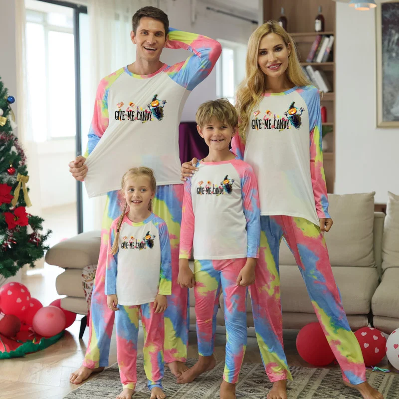 

2021 рождественские пижамы, Семейный комплект одинаковых пижам для женщин, домашняя одежда на Хэллоуин, для мамы и детей, для мальчиков и дете...