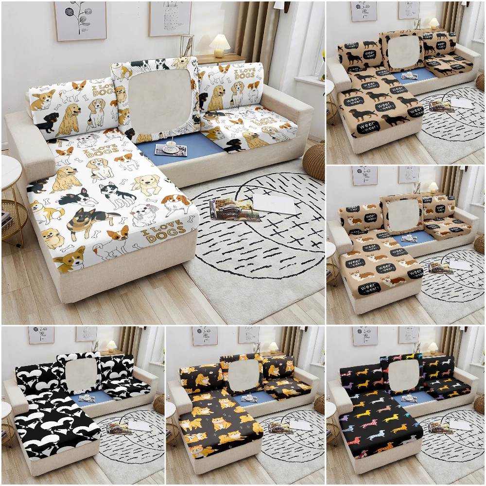 

Чехол для дивана с 3D рисунком собаки, эластичное мягкое покрытие для дивана, защитная плёнка для мебели