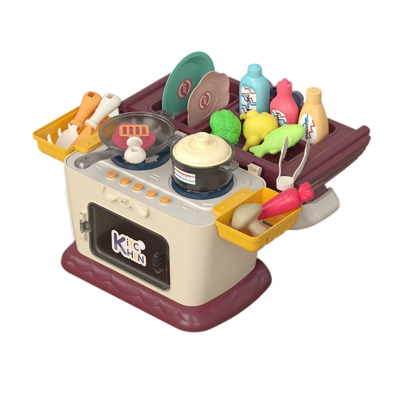 

21 шт. кухонные комплекты для малышей ролевые игры кухня Playset игрушка с огнями и звуки игры печь для умывальника, игрушки для мальчиков и дево...