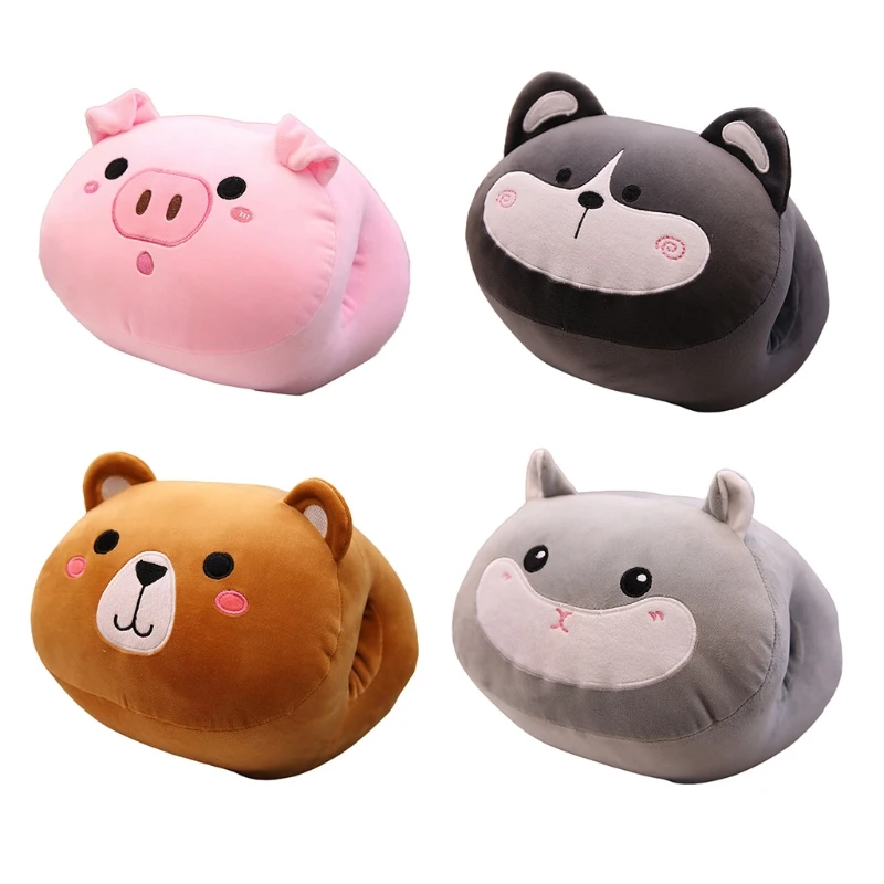 

Cute Animal Pig Bear Hand Warmer Pillow Winter Soft Plush Doll Stuffed Toy Gift