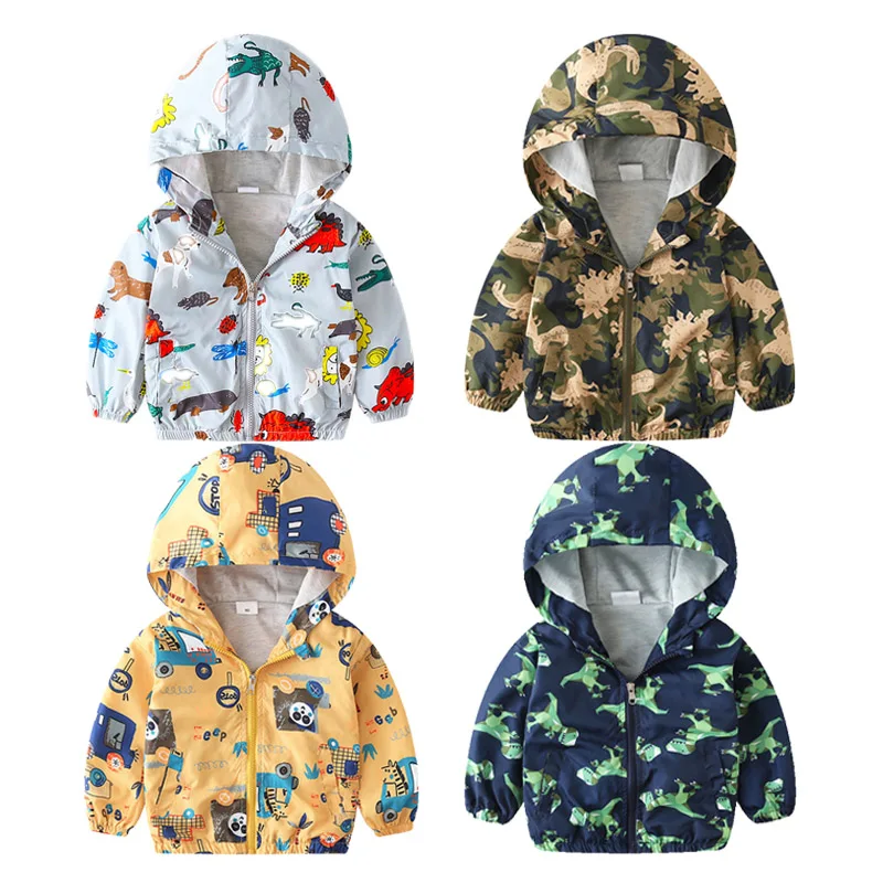 

Осенняя куртка для мальчиков, пальто для малышей, детская ветровка с капюшоном, свитшот для младенцев от 12 мес. до 4 лет, верхняя одежда на мол...