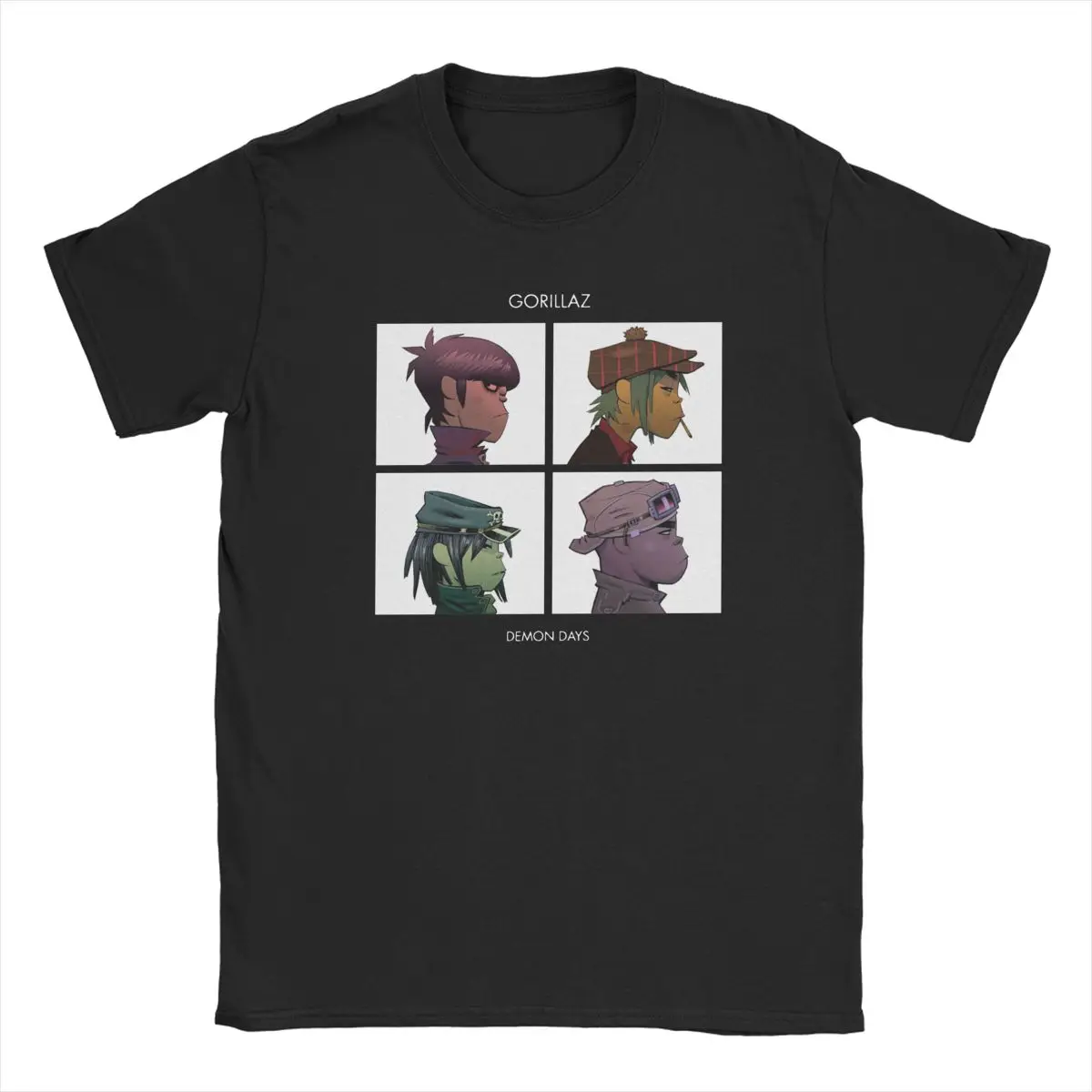 Музыкальная Группа Gorillaz Demon Days мужские футболки из чистого хлопка с круглым