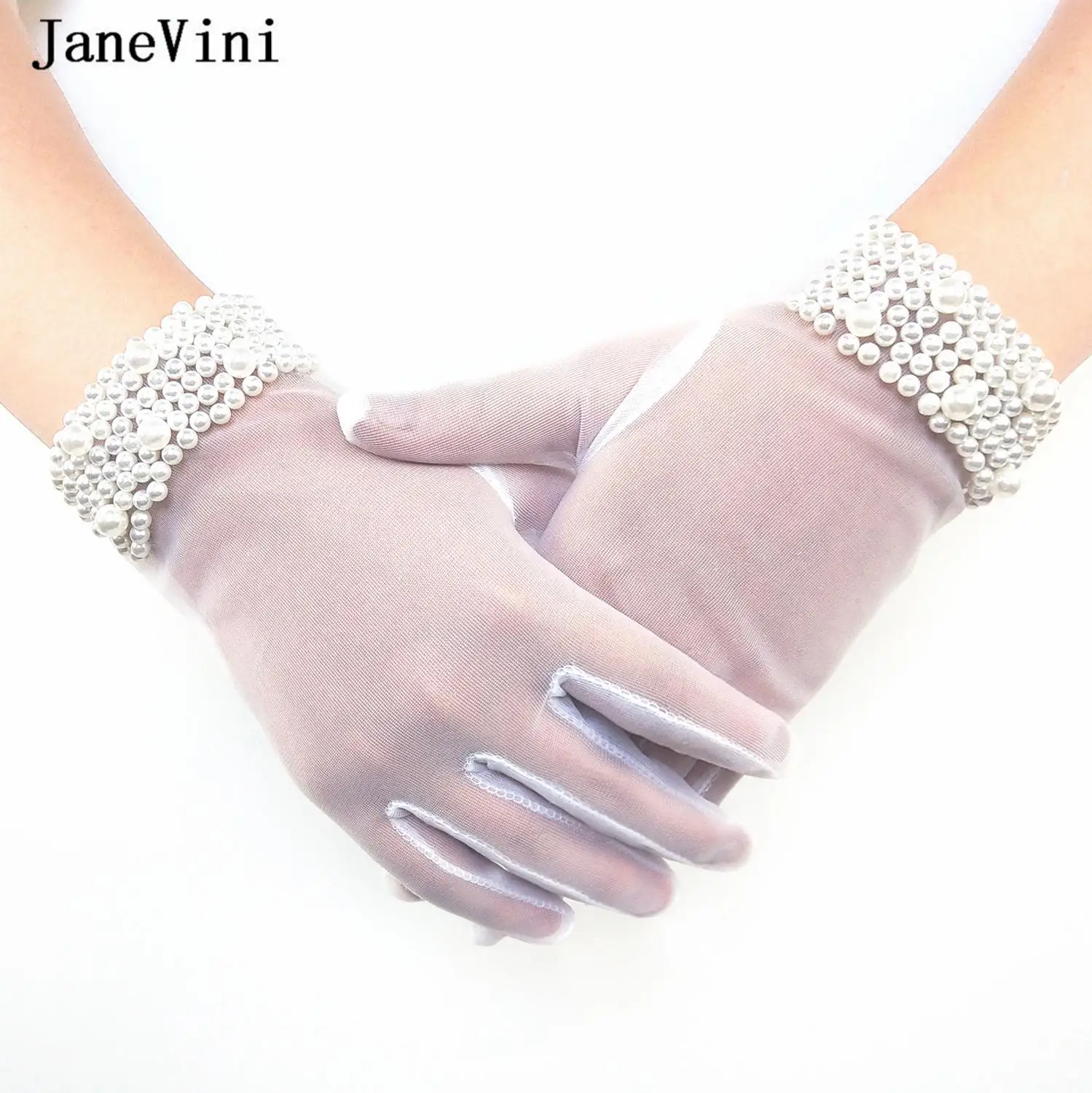 Высококачественные свадебные перчатки jaevini Женские Элегантные Короткие тюлевые