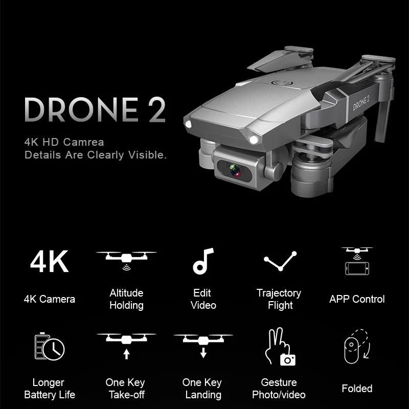 Радиоуправляемый Дрон E68 HD широкий угол обзора 4K 1080P Wi Fi FPV камера видеозапись RC
