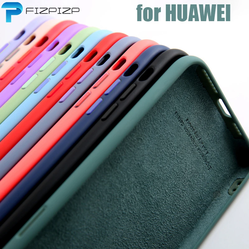Жидкий силиконовый чехол для Huawei P20 P30 P40 Pro Lite мягкий ударопрочный Mate 20 30 P Smart Plus 2019