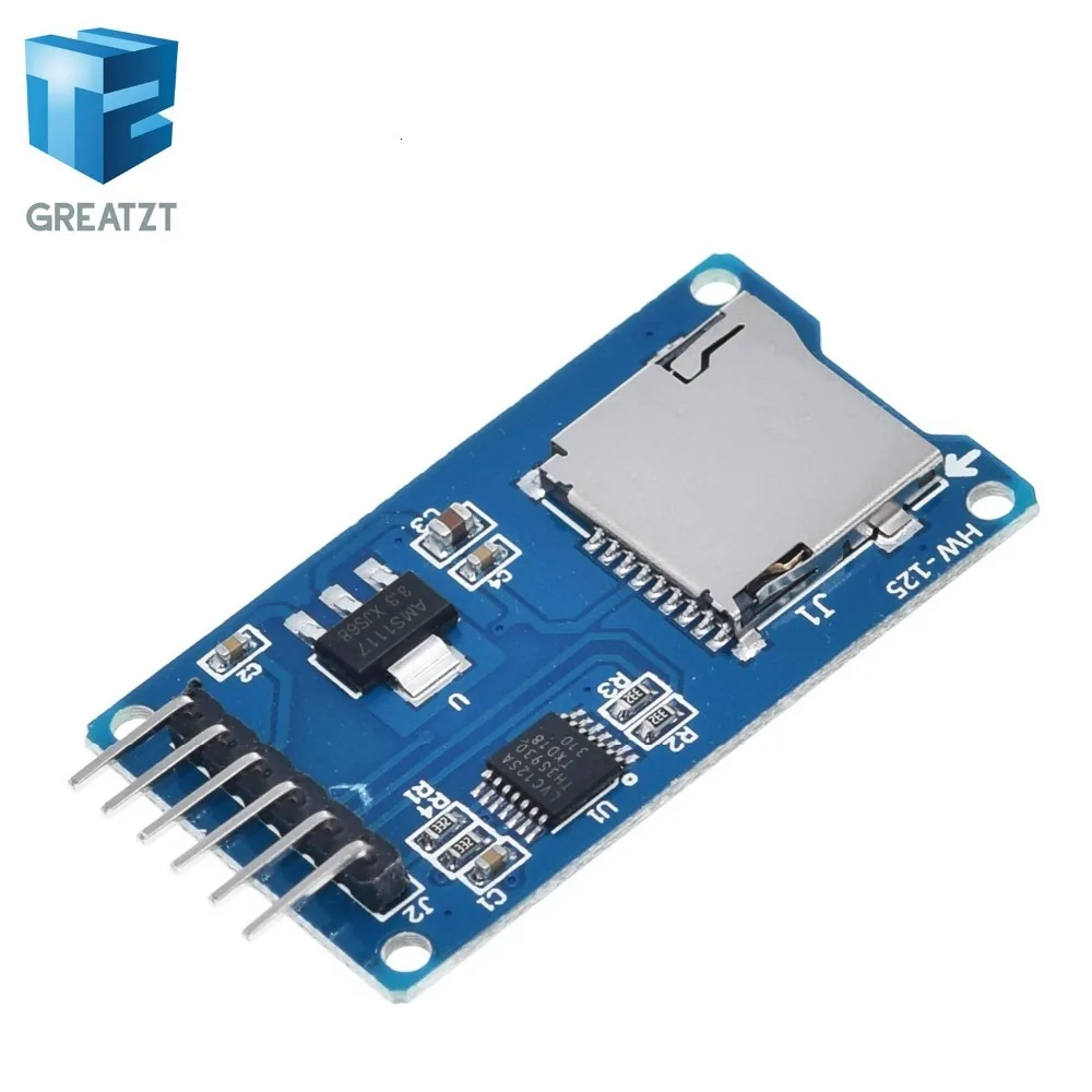 GREATZT 1 шт. микро SD карта Мини TF кардридер модуль SPI интерфейсы с преобразователем уровня чип для arduino