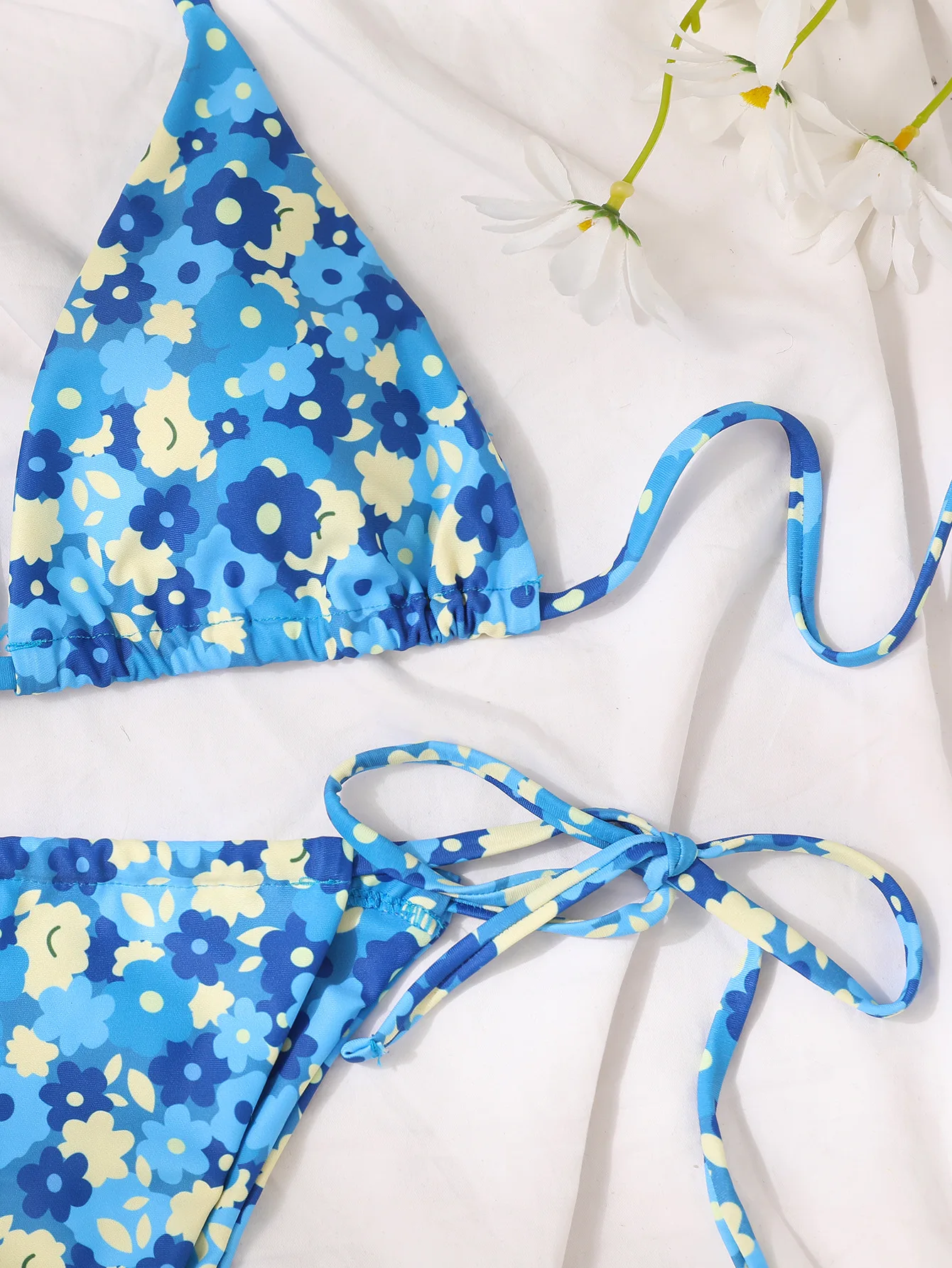 

Sexy Bikini Micro Swimsuit Women 2021 Floral Print Women's Swimwear Brazilian Bikini Mini Thong Set Bandage Bathing Suit New