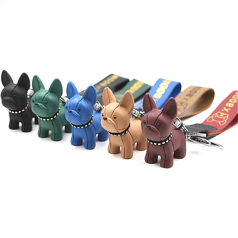 1 @ # Распродажа брелок в стиле панк с французским бульдогом кожаный женский