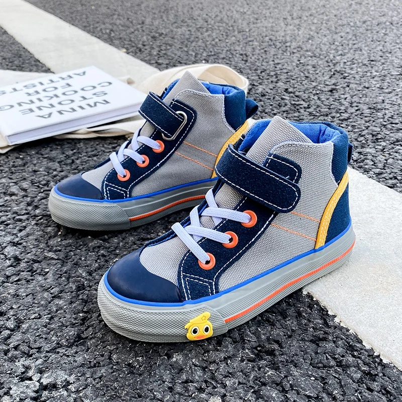 

High Quality Boy Style Canvas Shoes Unisex Black Denim Casual Boy Flat Canvas Shoes High Top Soft Sole Girl Denim Canvas Shoes