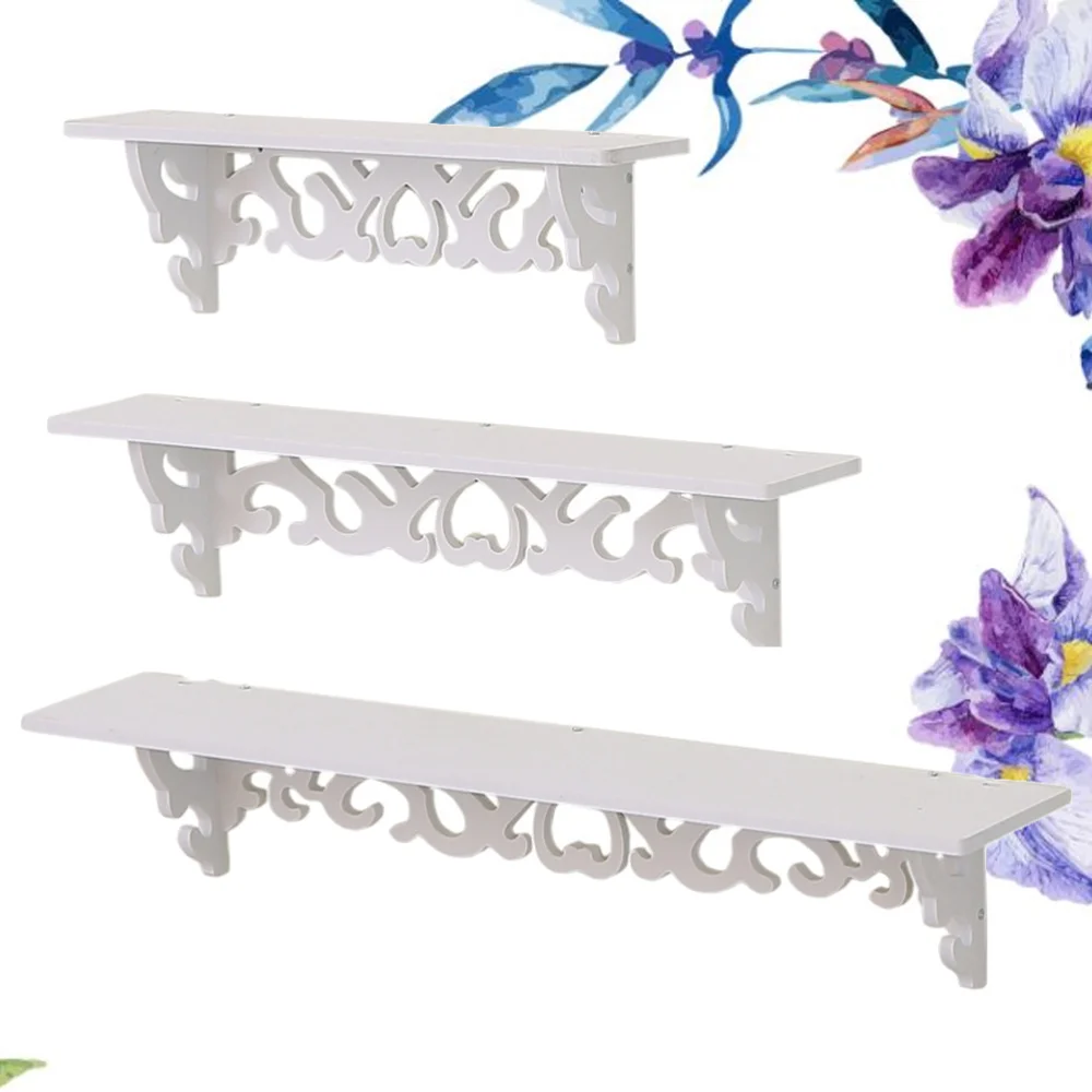 

1 Set of Wooden Board Rack Wall Storage Partition Board Multi-purpose Storage Shelf for Room Living Room