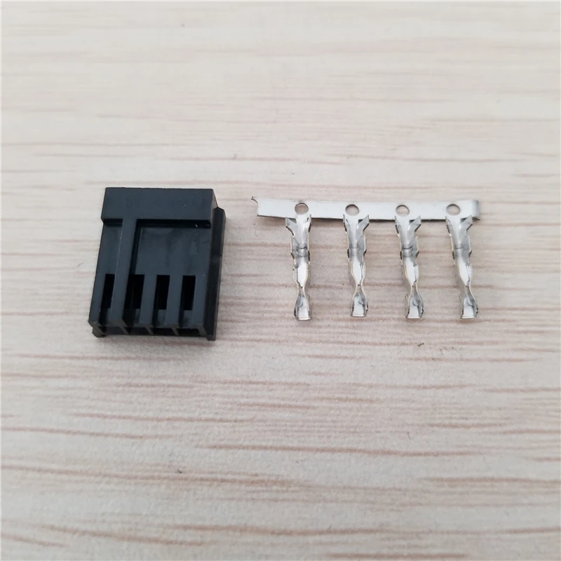 100 компл./лот маленький 4Pin Floppy Power черный пластиковый корпус и флоппи коннектор с