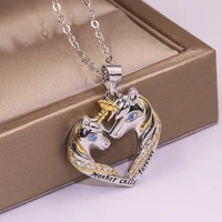 new trendy bohemian crystal inlaid necklace heart pendant for ladies fashion metal sliding necklace accessories party jewelry