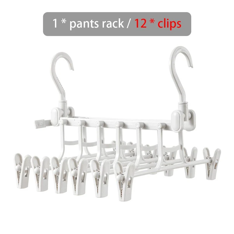 Multi-Function Magic Drying Pants Holder Rack Clothing Wardrobe Store Folding Double Hook Windproof Clothes Hanger | Дом и сад