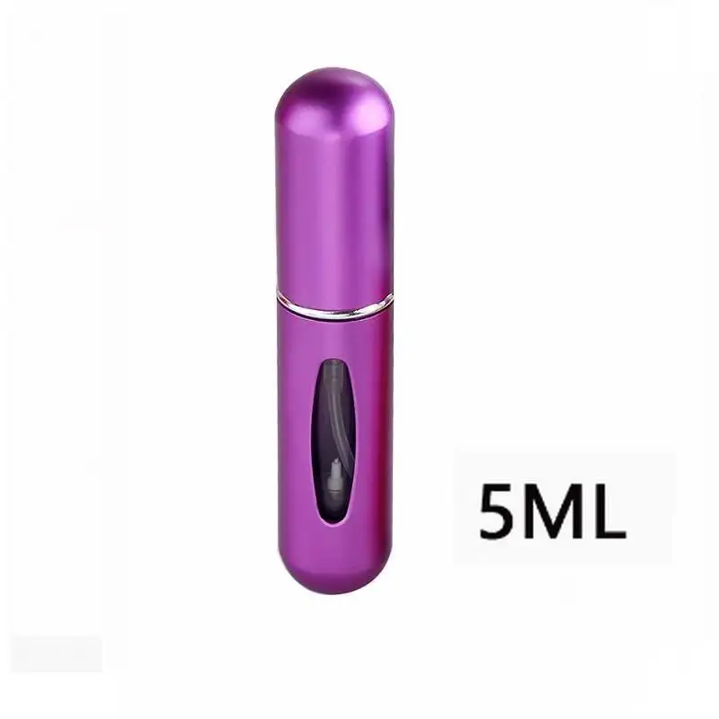 purple color Дорожная мини многоразовая Удобная пустая бутылка для парфюмерии с распылителем ароматный насос спрей чехол Parfum безвоздушный насос косметические контейнеры 4,8 - Цвет: purple color