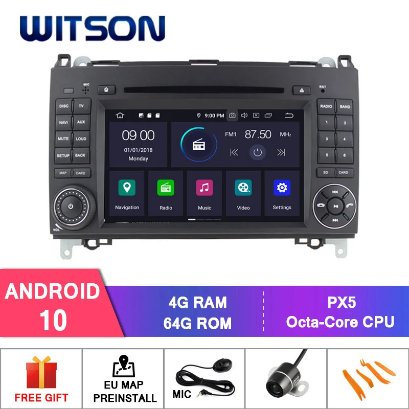 WITSON Android 10 0 автомобильный DVD плеер GPS для MERCEDES BENZ A/B класс аудио система с gps dvd