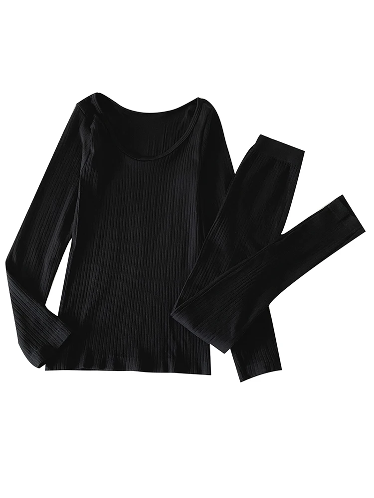 

New autumn clothes long pants women's elastic thermal underwear set body inside two-piece clothes