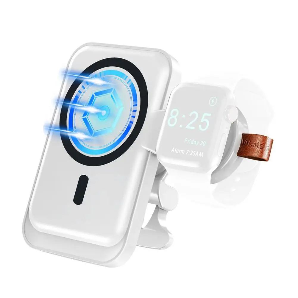 

Wireless Car Charger Car Phone Holder Mount Wireless Charging 2 In 1 Magnetic Vehicle-Mounted Wireless Charger With Desktop Sta