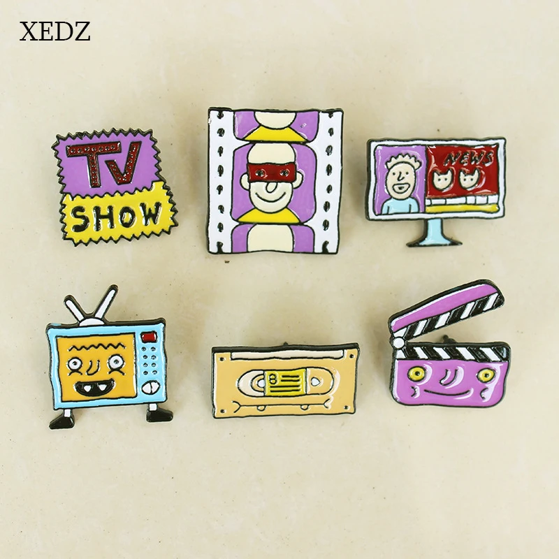 XEDZ мультяшная цветная ТВ-магнитола пленка антенна эмалированная заколка для