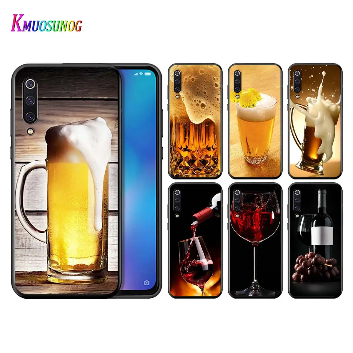

Beer Wine Fashion For Xiaomi Mi Poco X3 NFC Note 10 Ultra 5G 9 9T SE 8 A3 A2 A1 5X 6X Play F1 Lite Black Phone Case