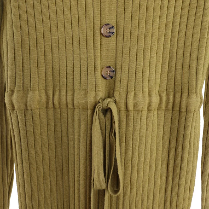 

HLBCBG autumn winter loose oversize sweater straight dress women long knit dress female sweater Drawstring warm split side dress