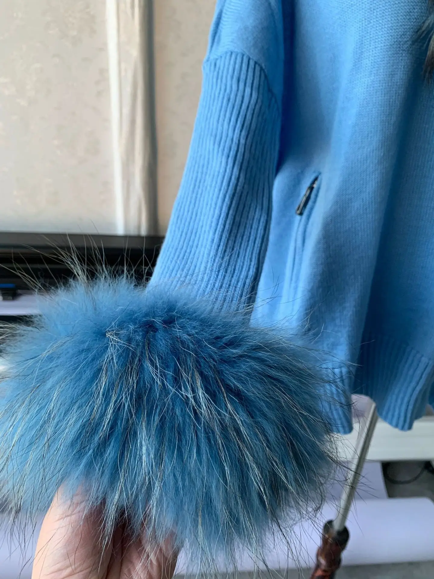 DEAT 2020 new winter fashion women clothes hooded fur collar zippers knitting loose white warm sweater female top WO62400L