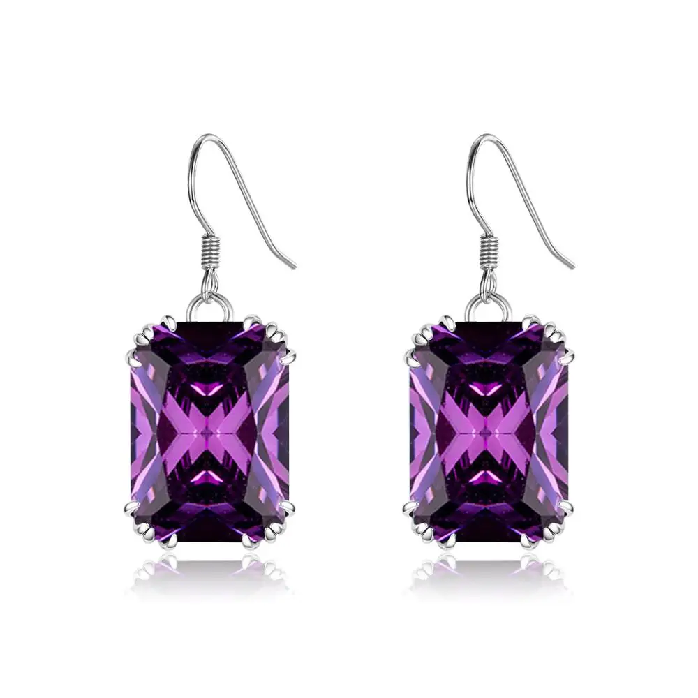 Серебро 925 серьги для женщин элегантные мистический аметист старинные любовь