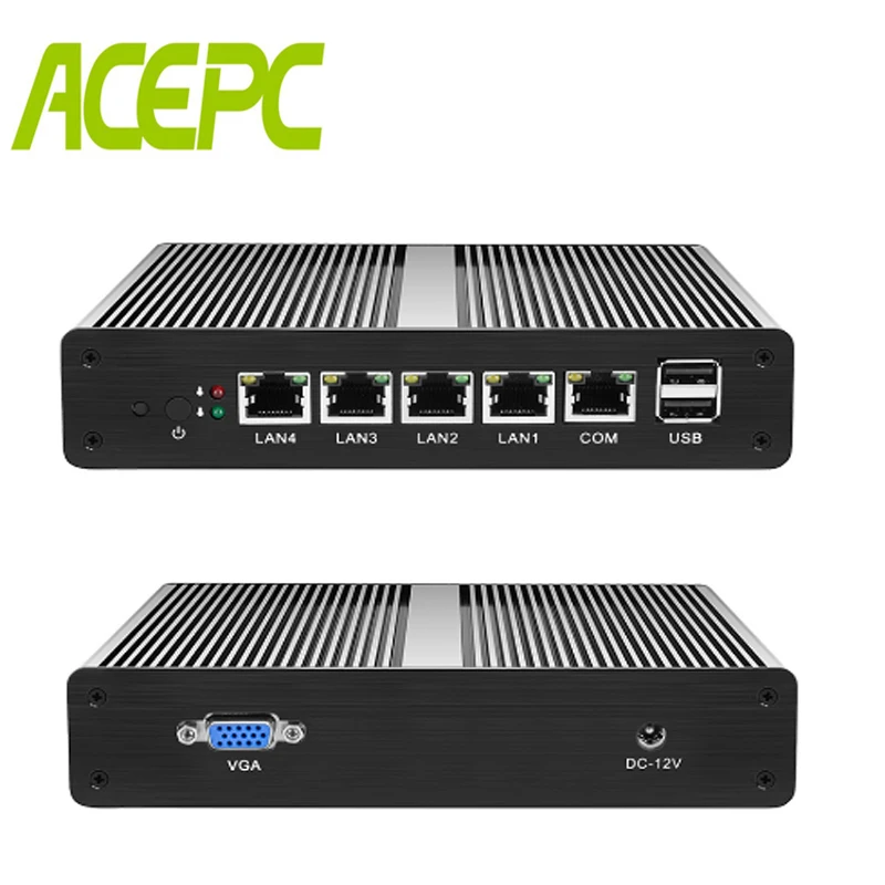 Безвентиляторный мини ПК PFsense сервер Celeron J1900 Четырехъядерный 4 гигабитный LAN