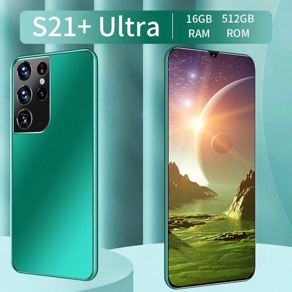 

Global Version S21+ Ultra Smartphone 6.7Inch 16GB+512GB 6800mAh Dual SIM Dual Standby Support Face ID 4G 5G Android11 CellPhones