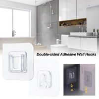 510pcs set double sided adhesive wall hook transparent hanger strong suction cup wall storage holder kitchen bathroom sucker