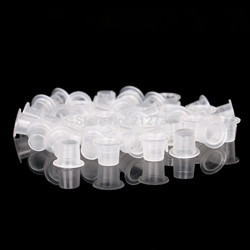 100 шт Пластиковые микроблейдинг тату чашки крышки пигмент прозрачный держатель