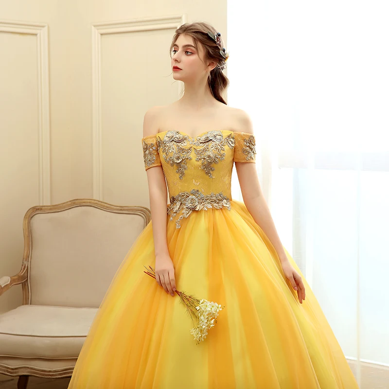 Quinceanera Dresses 2021 New Luxury Gold Ball Gown Party Prom Vintage Robe De Bal Formal Sweet Vestido Quincenera | Свадьбы и