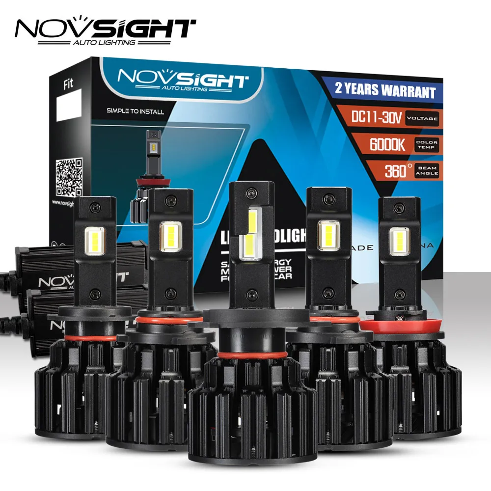 NOVSIGHT автомобилей головной светильник H4 светодиодный H7 12v 6000K H8 H9 H11 9005/HB3 9006/HB4 100W