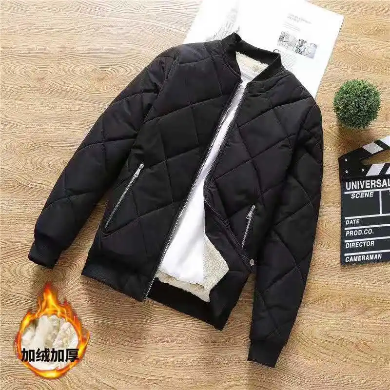 

Winter Men's Bomber Jacket Fashion Cotton Warm Baseball Coats Casual Outoutwear Thermal Slim Padded Jackets Mens Clothing