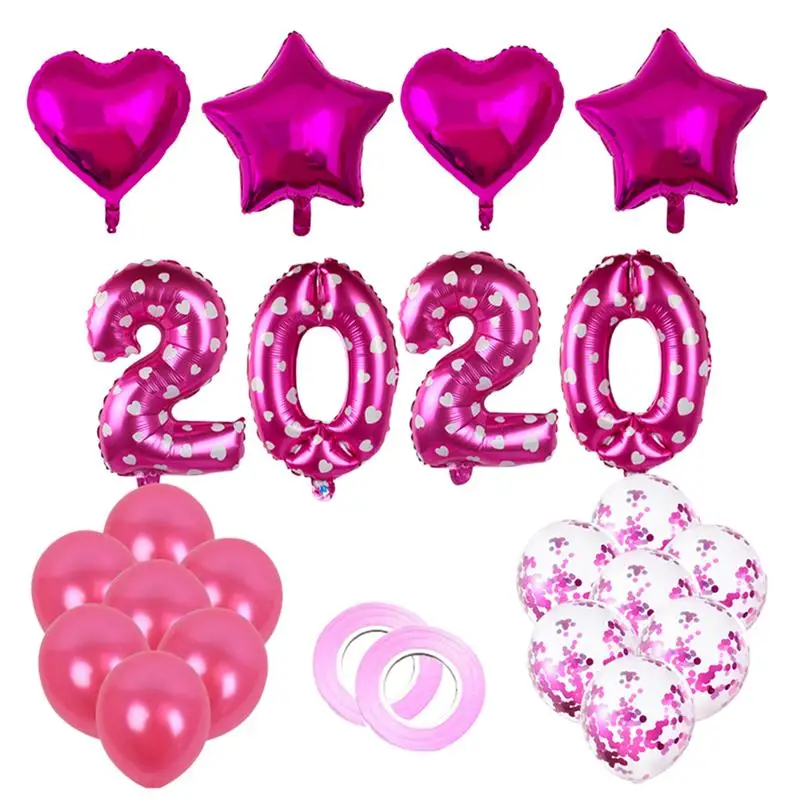 Pink 1 Набор декоративных алюминиевых пленочных воздушных шаров новогодних воздушных шаров с принтом пятиконечных воздушных шаров в форме звезды - Цвет: Pink