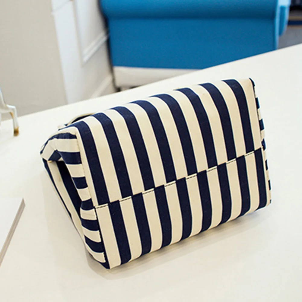 

School Oxford Cloth Leakproof Tote Portable Picnic Office Thermal Insulation Lunch Bag Stripe Reusable Large Capacity Waterproof