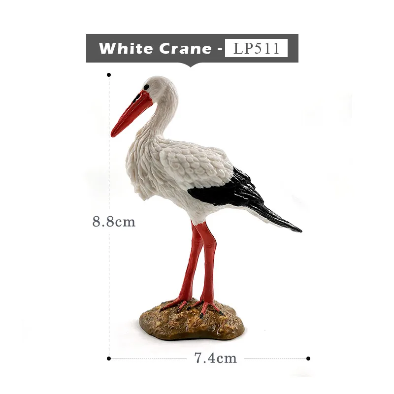 White Crane -b Имитация индейки птица курица ферма ПВХ Модель Животного Фигурка домашний декор миниатюрное украшение для сада в виде Феи современные аксессуары - Цвет: White Crane -b