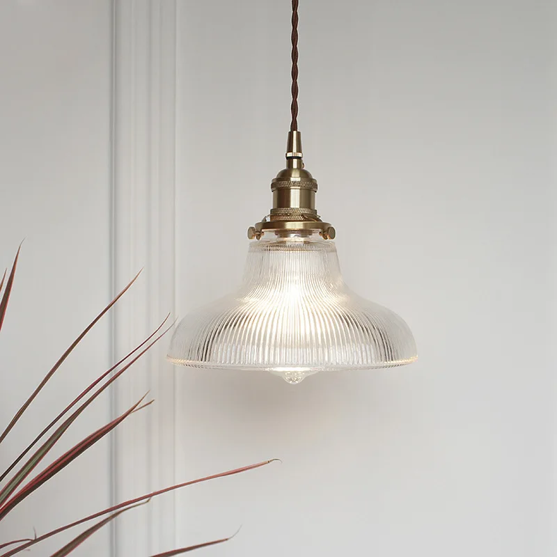 IWHD, estilo nórdico, colgante de cobre luz accesorios de cocina comedor vida lámparas de habitación de cristal moderna lámpara colgante lámparas con palo