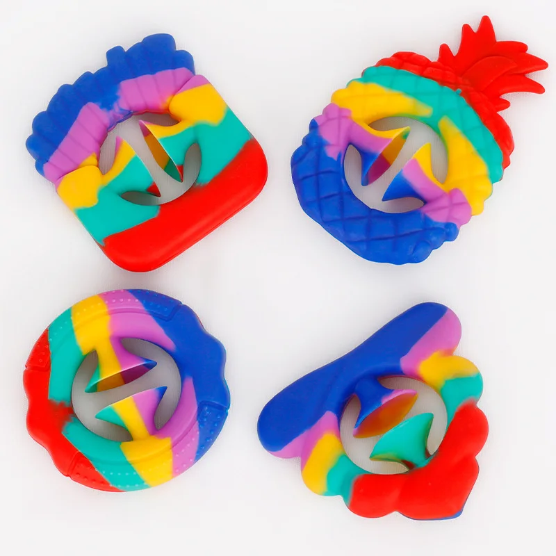 

Color cartoon chips silicone grip palm finger muscle round mini grip.