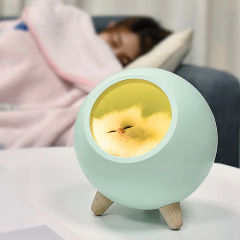 Cute Cat House Bluetooth Speaker Night Light Press Dimming LED Baby Kids Bedside Sleep Lamps Bedroom Home Decor Gift | Лампы и