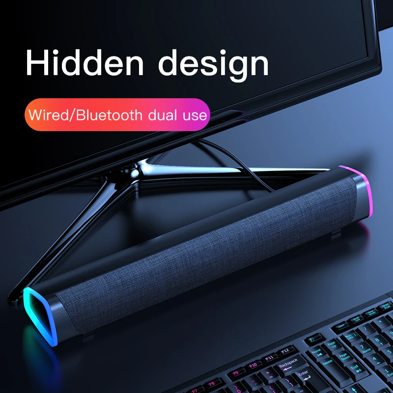 

Computer Speakers Wired and Wireless Bluetooth Sound Bar Home Theater Stereo Bass Subwoofer Audio Aux Sound Box Game Speaker LED