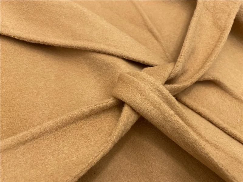 

2020 Autumn/winter Classic Double-sided Nylon Coat Mid-length Temperament Commuter Woolen Coat