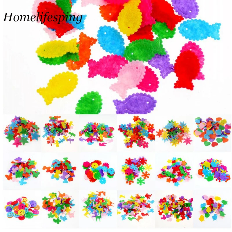 100 шт./лот случайный смешанный цвет мульти формы пластырь аппликация из фетра