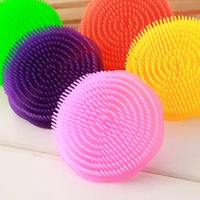 5 colors pink yellow green silicone shampoo scalp shower washing hair brush head massage comb soft bathing tool 2019
