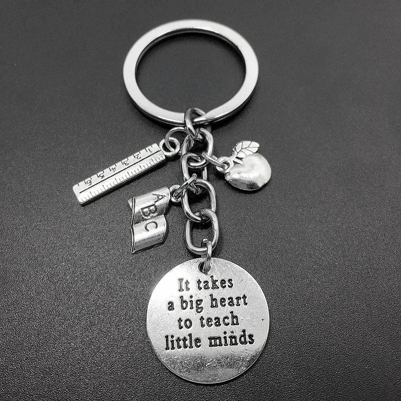 Брелоки для учителей милые Подвески в виде книжки с большим сердцем чтобы