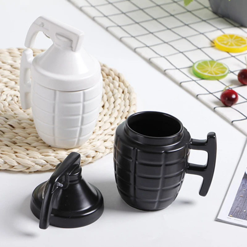 Personalized Creative Bomb cup Large Capacity Mug Coffee 3D Three-dimensional Ceramic With cover water | Дом и сад