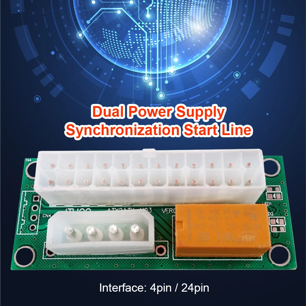 Адаптер питания соединитель Add2psu ATX 24 контакта на 4 синхронный Molex переходник