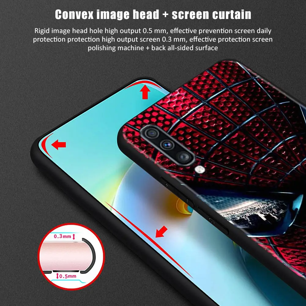 For Samsung A50 A10 A70 A20E A20S A30 A30s A40 A30S A20 M31 M51 M21 M62 10S M22 M52 M01 M11 M12 Case Marvel Spiderman 3 Iron Man