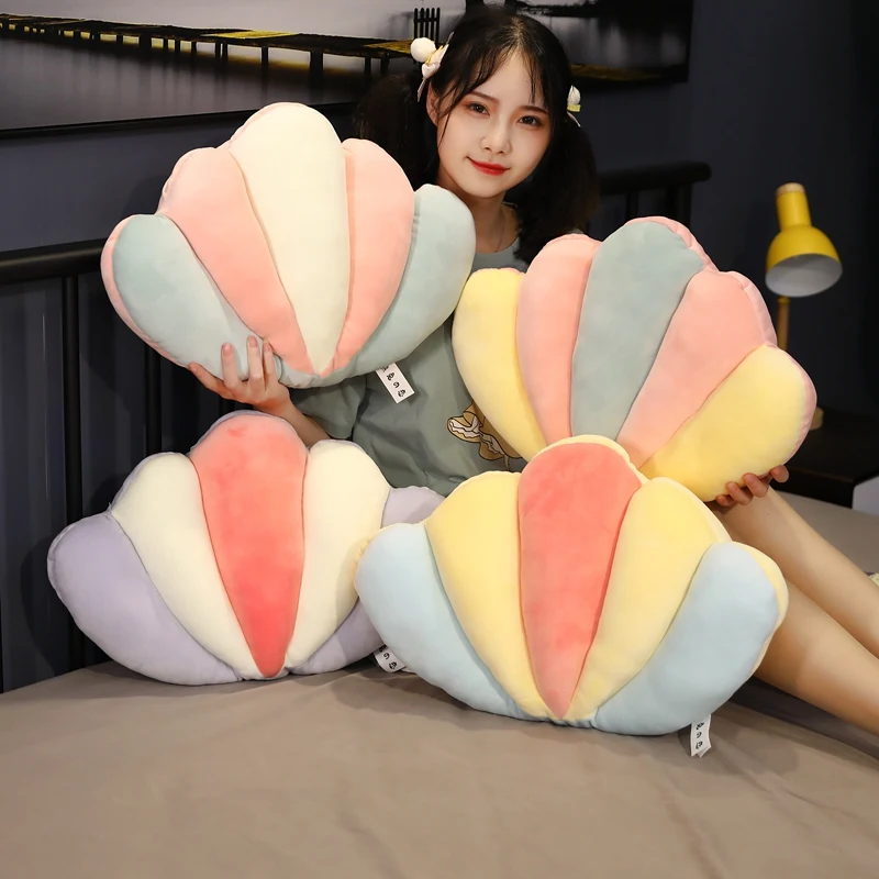 

New Nice Stuffed Shell Plush Pillow Soft Cushion Conch Shell Stuffed Plush Toys For Children Baby Kids Pillow Girl Gift Decor