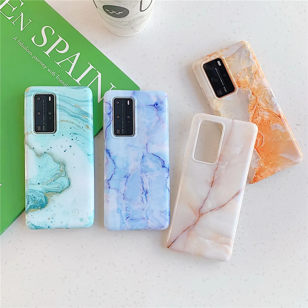FLYKYLIN мраморный чехол для телефона iPhone SE 2020 11 Pro Max задняя крышка Huawei P30 P20 P40 Lite Mate 20 30